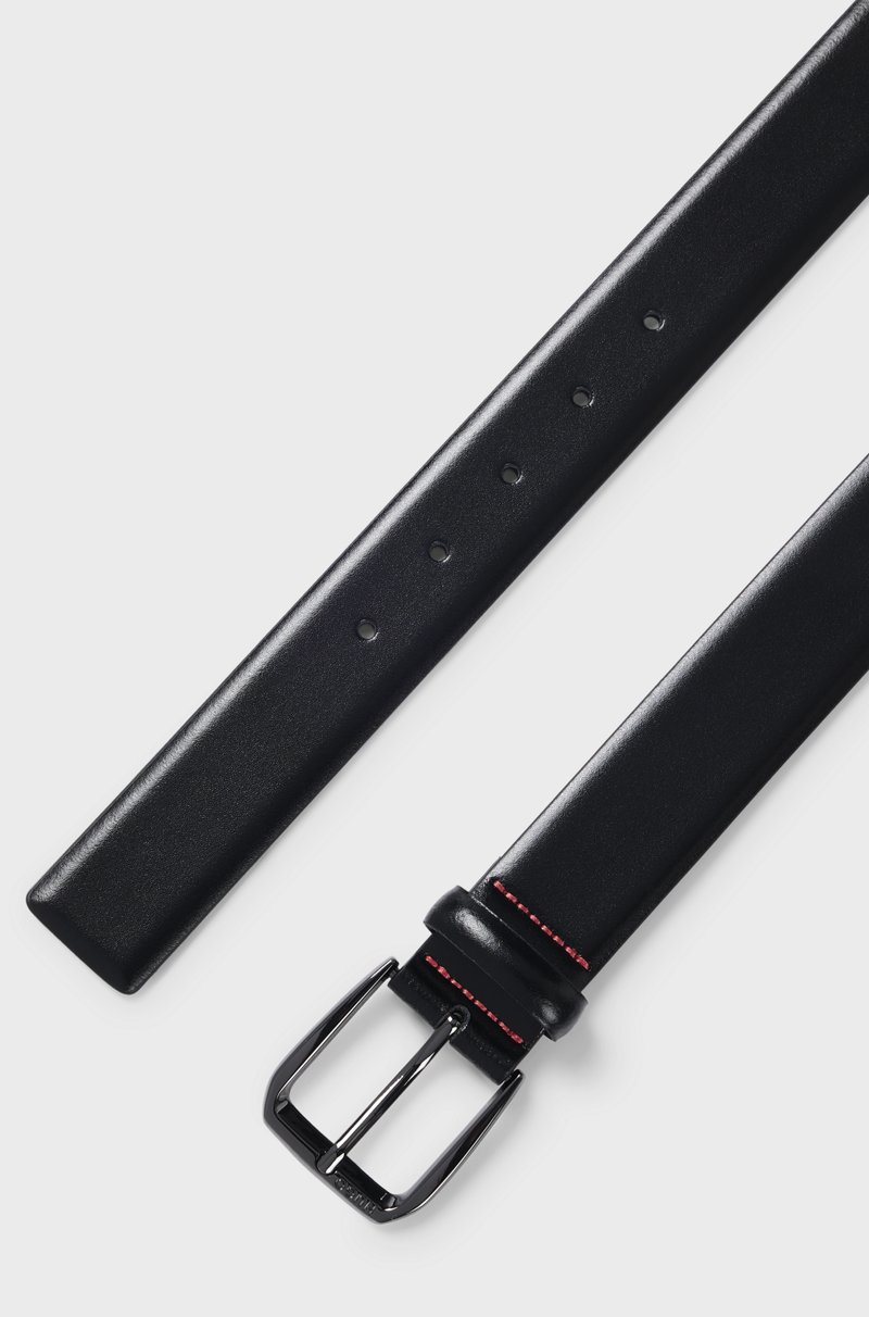 Hugo Boss Cinturón De Piel Italiana Con Hebilla De La Marca