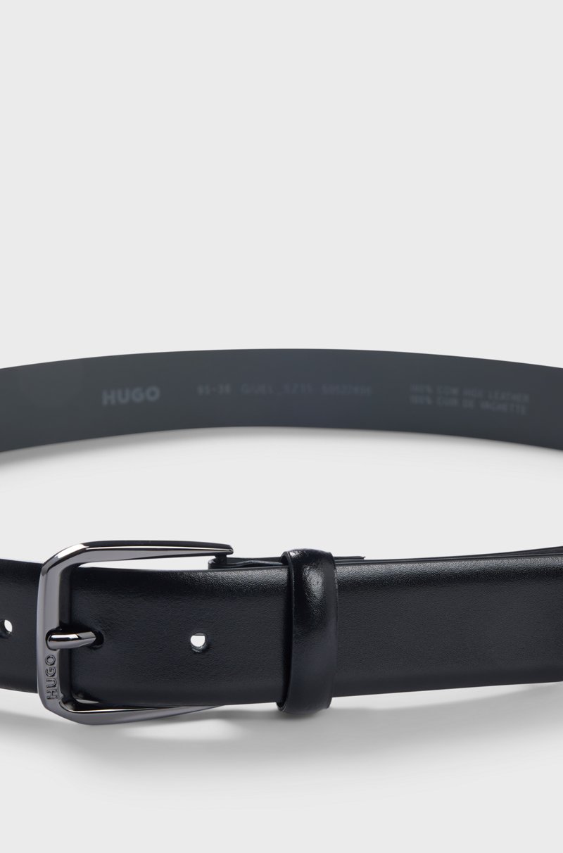 Hugo Boss Cinturón De Piel Italiana Con Hebilla De La Marca