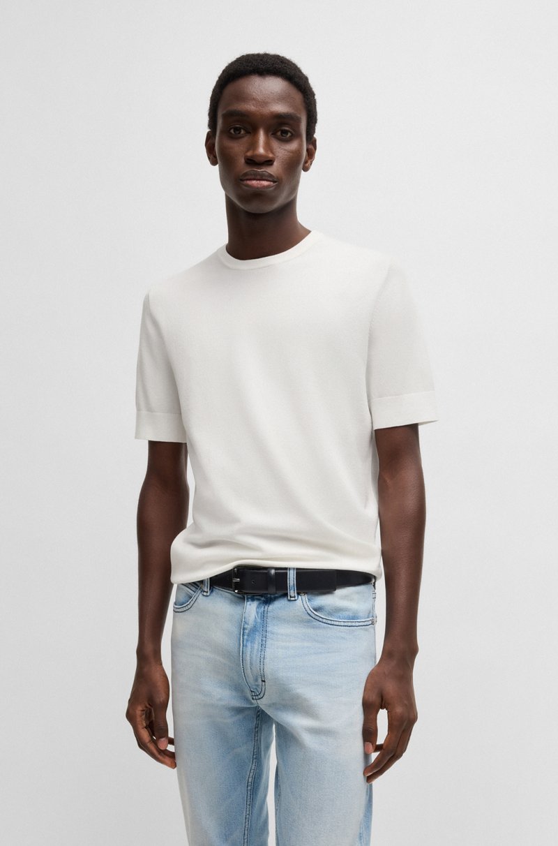 Hugo Boss Cinturón De Piel Italiana Con Hebilla De La Marca