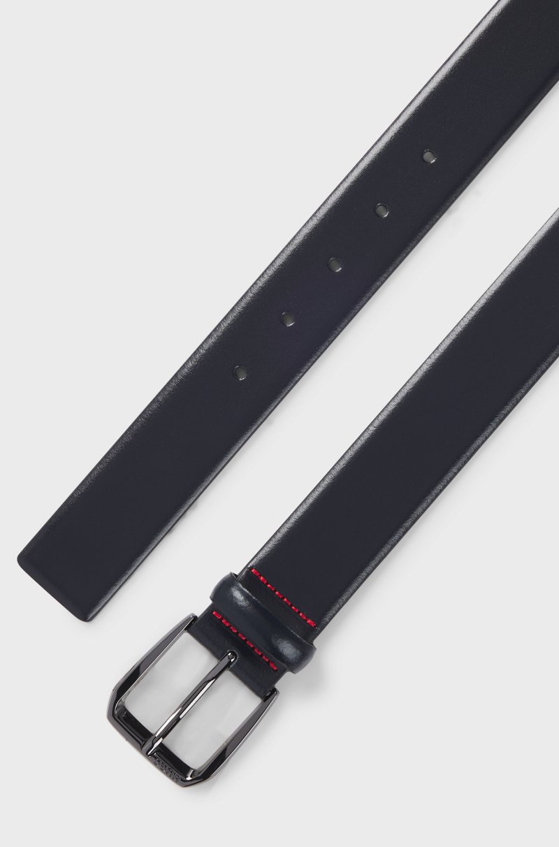 Hugo Boss Cinturón De Piel Italiana Con Hebilla De La Marca