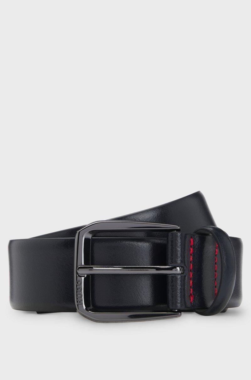 Hugo Boss Cinturón de piel italiana con hebilla de la marca