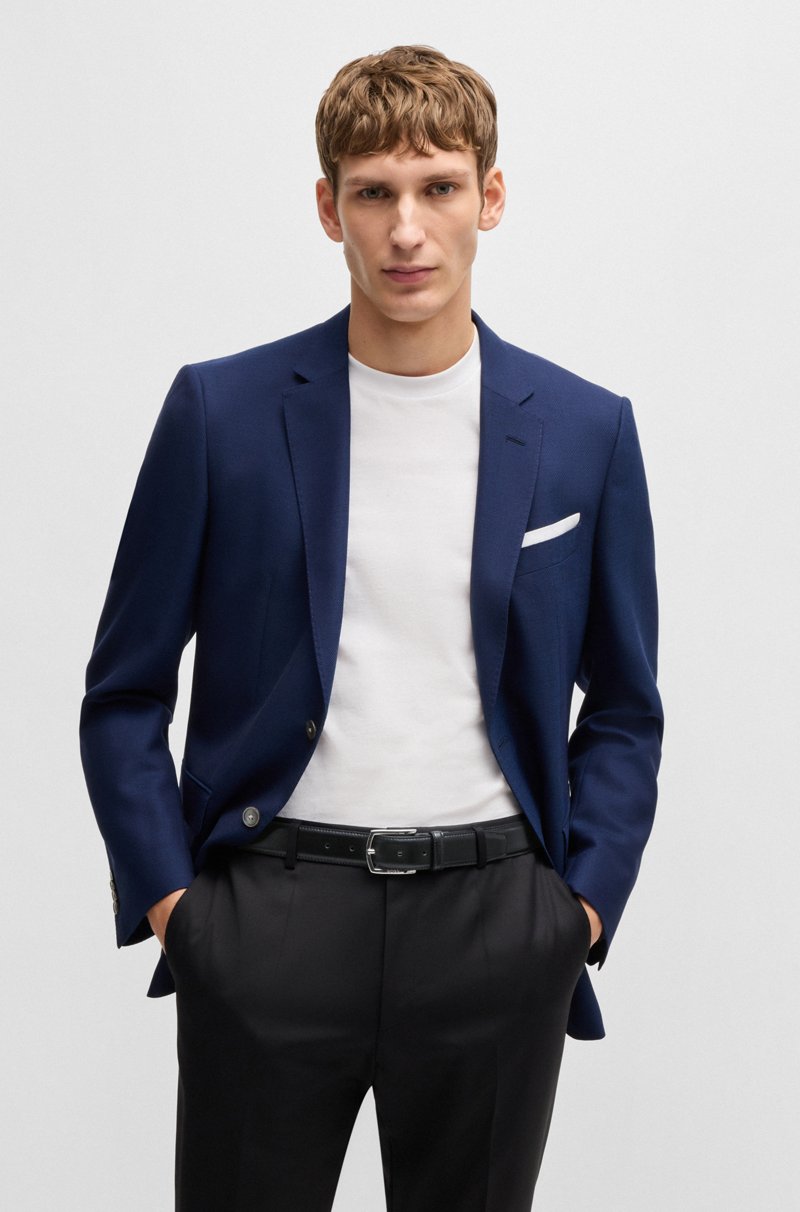 Hugo Boss Cinturón De Piel Italiana Con Hebilla De La Marca Y Forro Completo