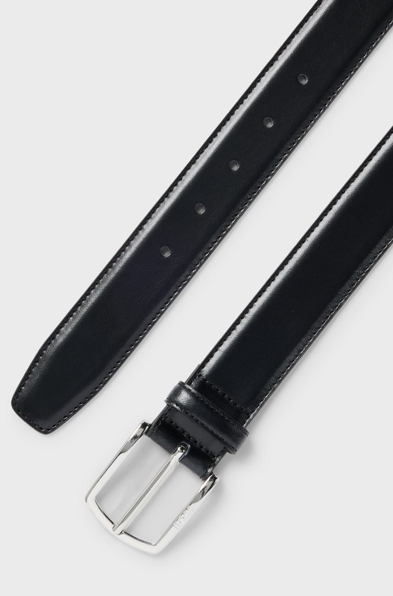 Hugo Boss Cinturón De Piel Italiana Con Hebilla De La Marca Y Forro Completo