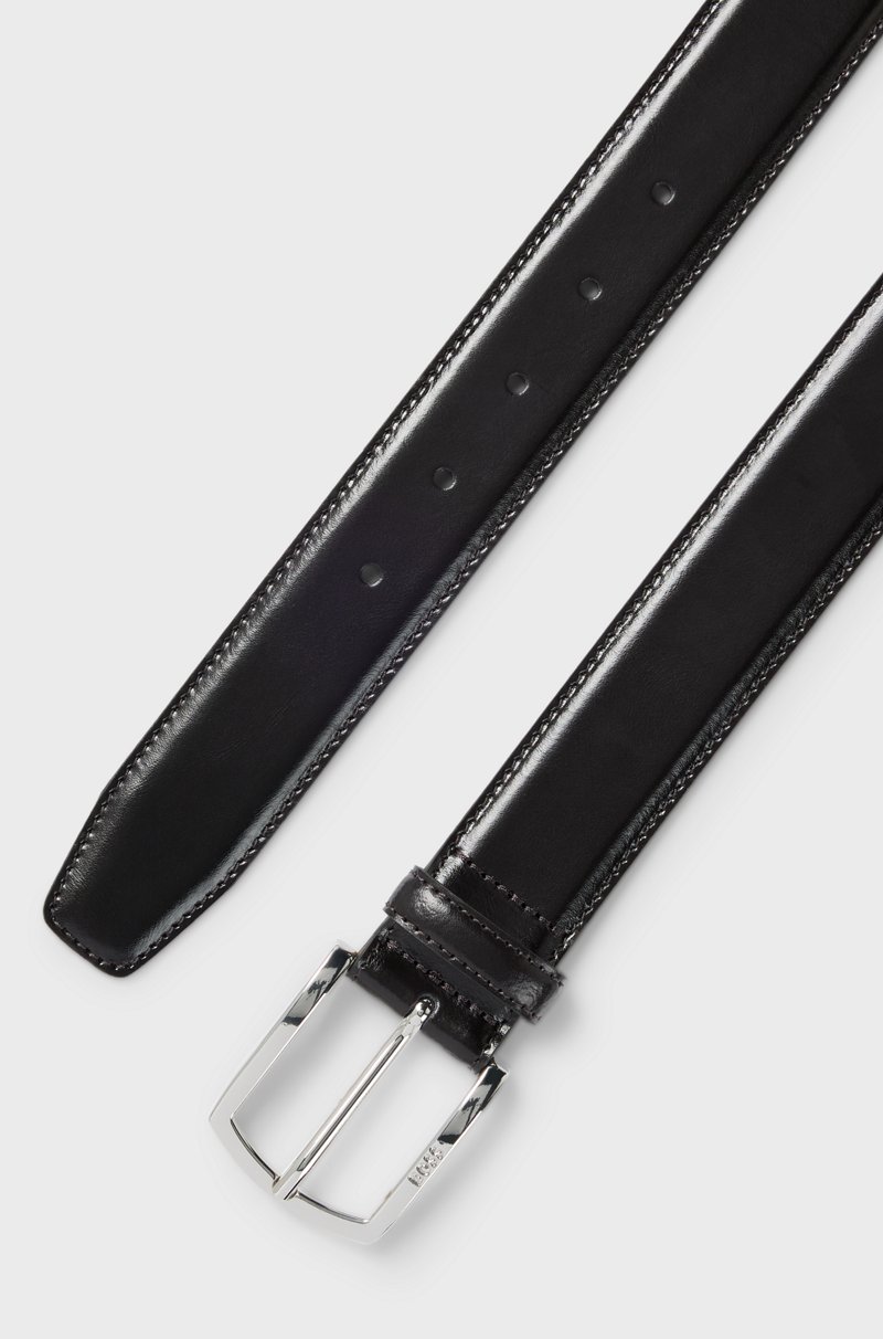 Hugo Boss Cinturón De Piel Italiana Con Hebilla De La Marca Y Forro Completo