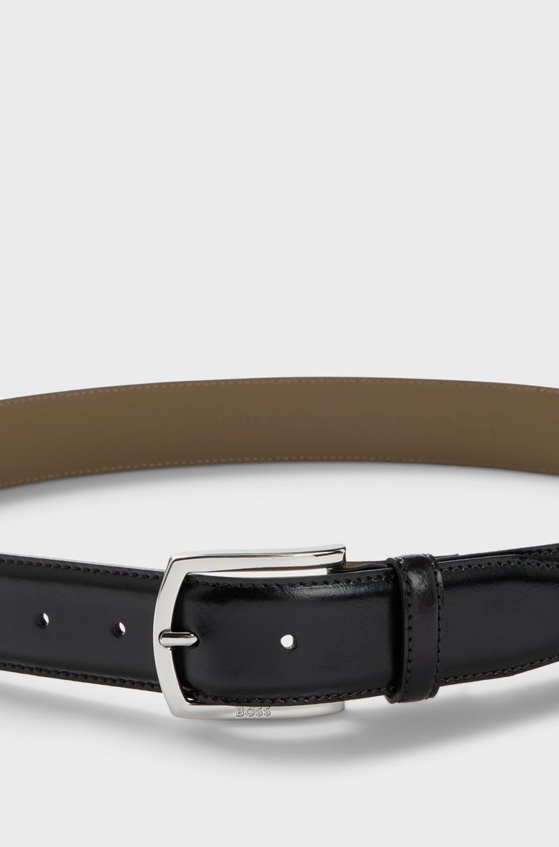 Hugo Boss Cinturón De Piel Italiana Con Hebilla De La Marca Y Forro Completo