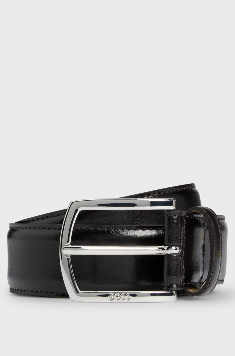 Hugo Boss Cinturón de piel italiana con hebilla de la marca y forro completo