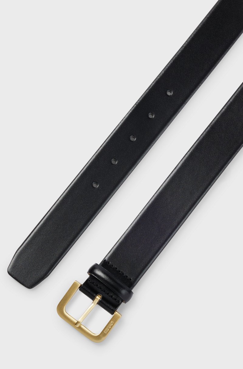 Hugo Boss Cinturón De Piel Italiana Con Hebilla Grabada