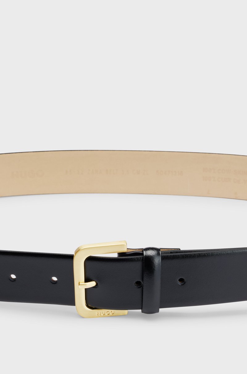 Hugo Boss Cinturón De Piel Italiana Con Hebilla Grabada