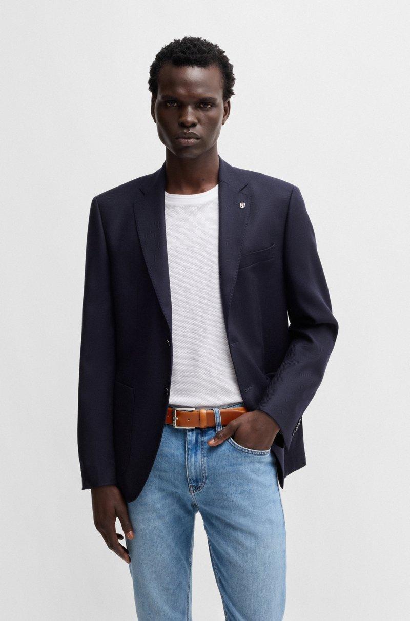 Hugo Boss Cinturón De Piel Italiana Con Hebilla Plateada