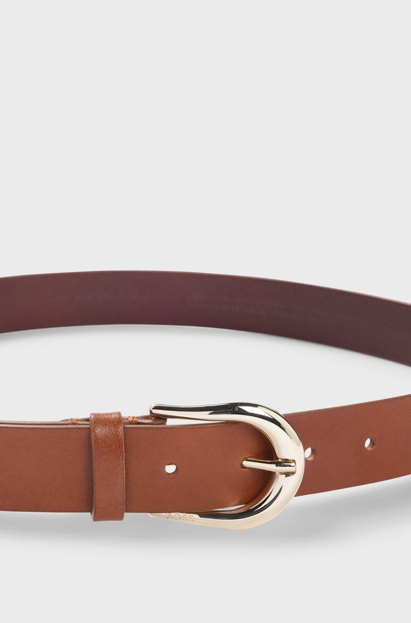 Hugo Boss Cinturón De Piel Italiana Con Hebilla Redonda