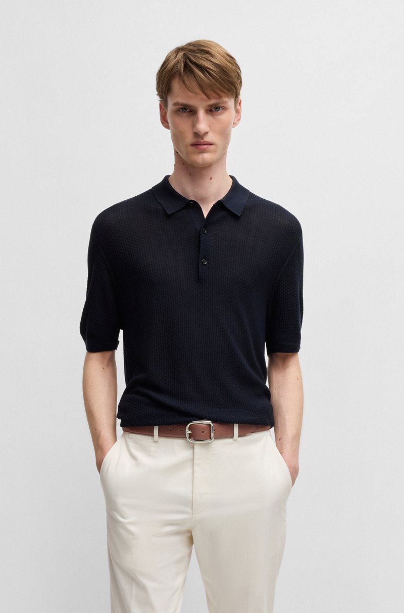 Hugo Boss Cinturón De Piel Italiana Con Hebilla Redonda