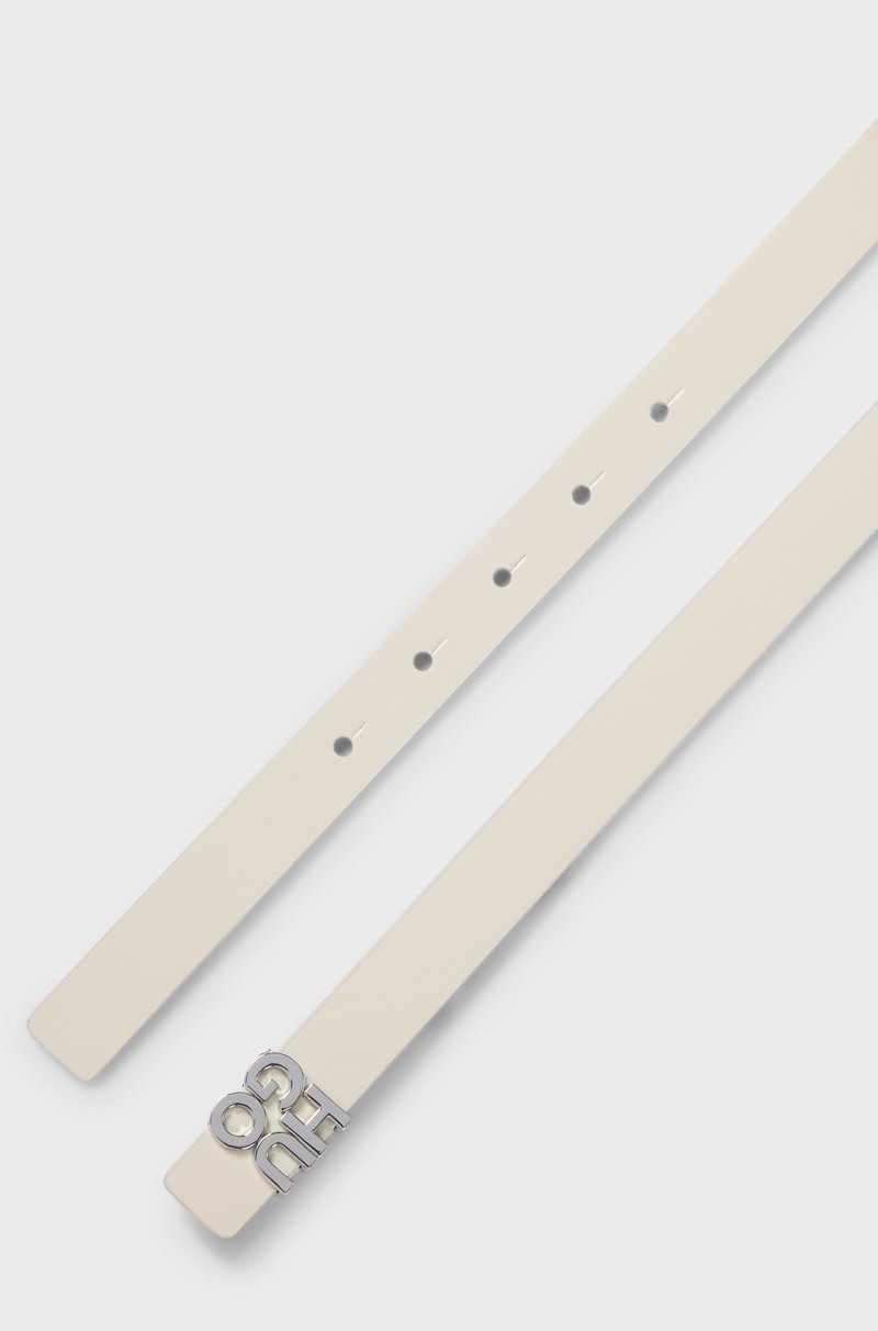 Hugo Boss Cinturón De Piel Italiana Con Logo Apilado En La Hebilla