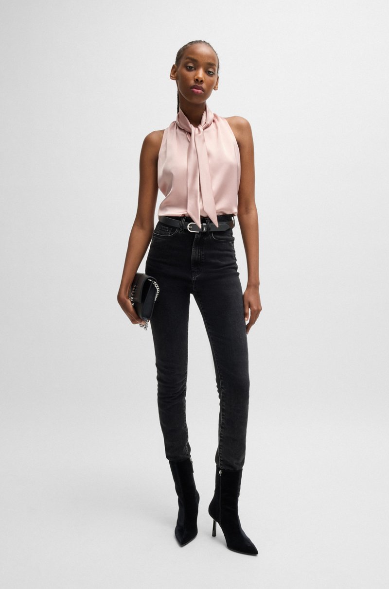 Hugo Boss Cinturón De Piel Italiana Con Logo En La Trabilla