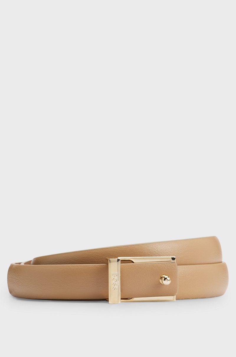 Hugo Boss Cinturón de piel italiana con logo en la trabilla