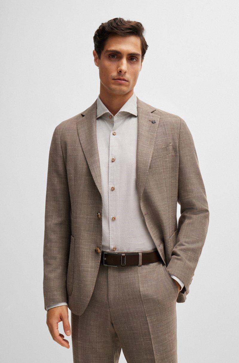 Hugo Boss Cinturón De Piel Italiana Con Logo En La Trabilla