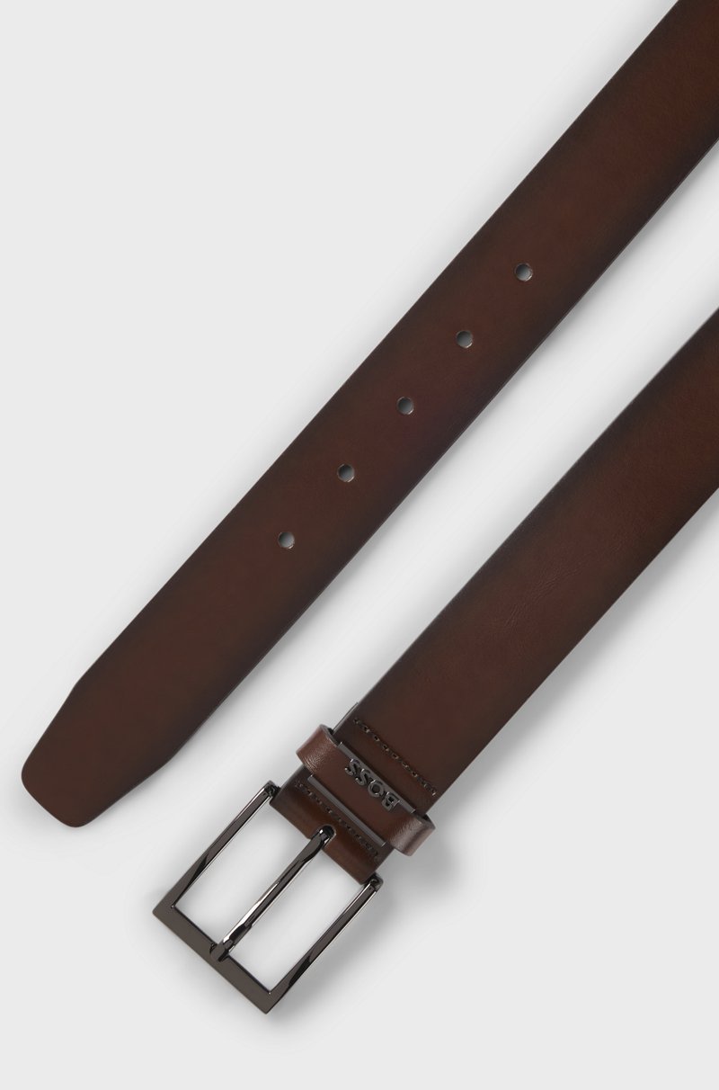 Hugo Boss Cinturón De Piel Italiana Con Logo En La Trabilla