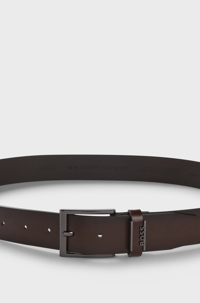 Hugo Boss Cinturón De Piel Italiana Con Logo En La Trabilla