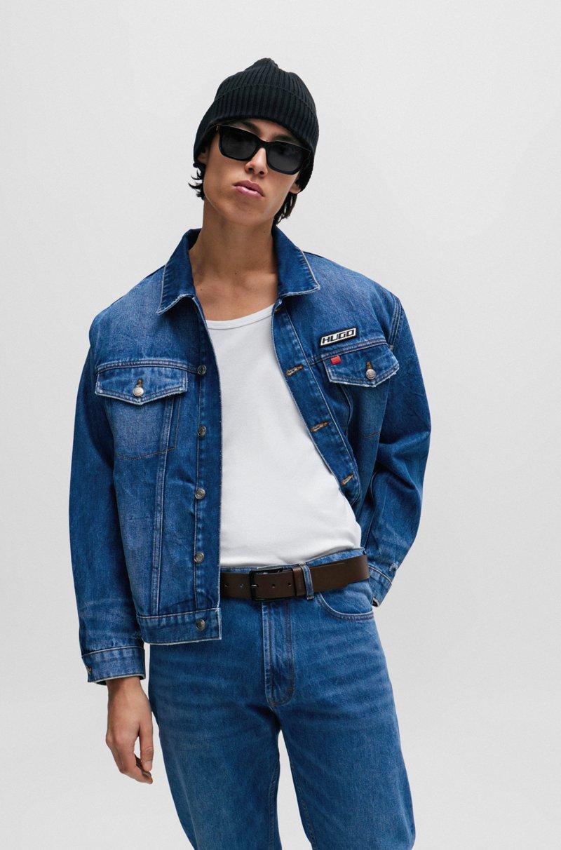 Hugo Boss Cinturón De Piel Italiana Con Logo Estampado En La Trabilla