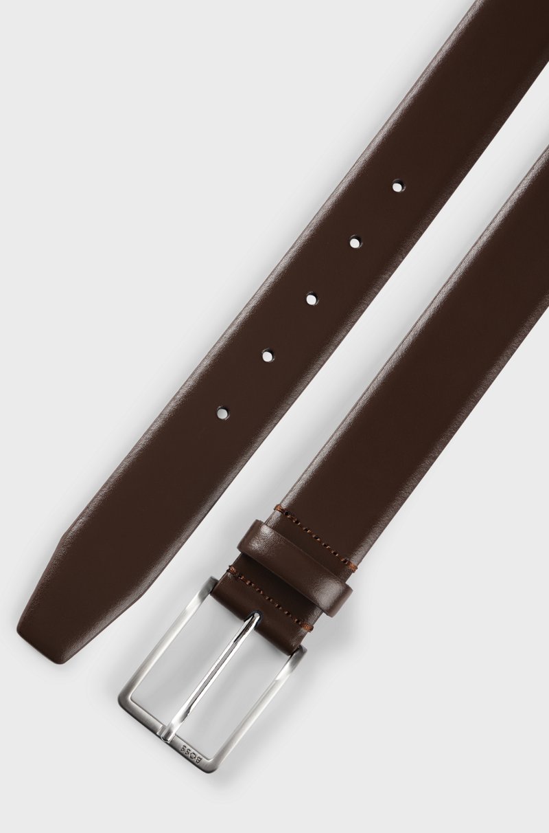 Hugo Boss Cinturón De Piel Italiana Con Logo Grabado En La Hebilla