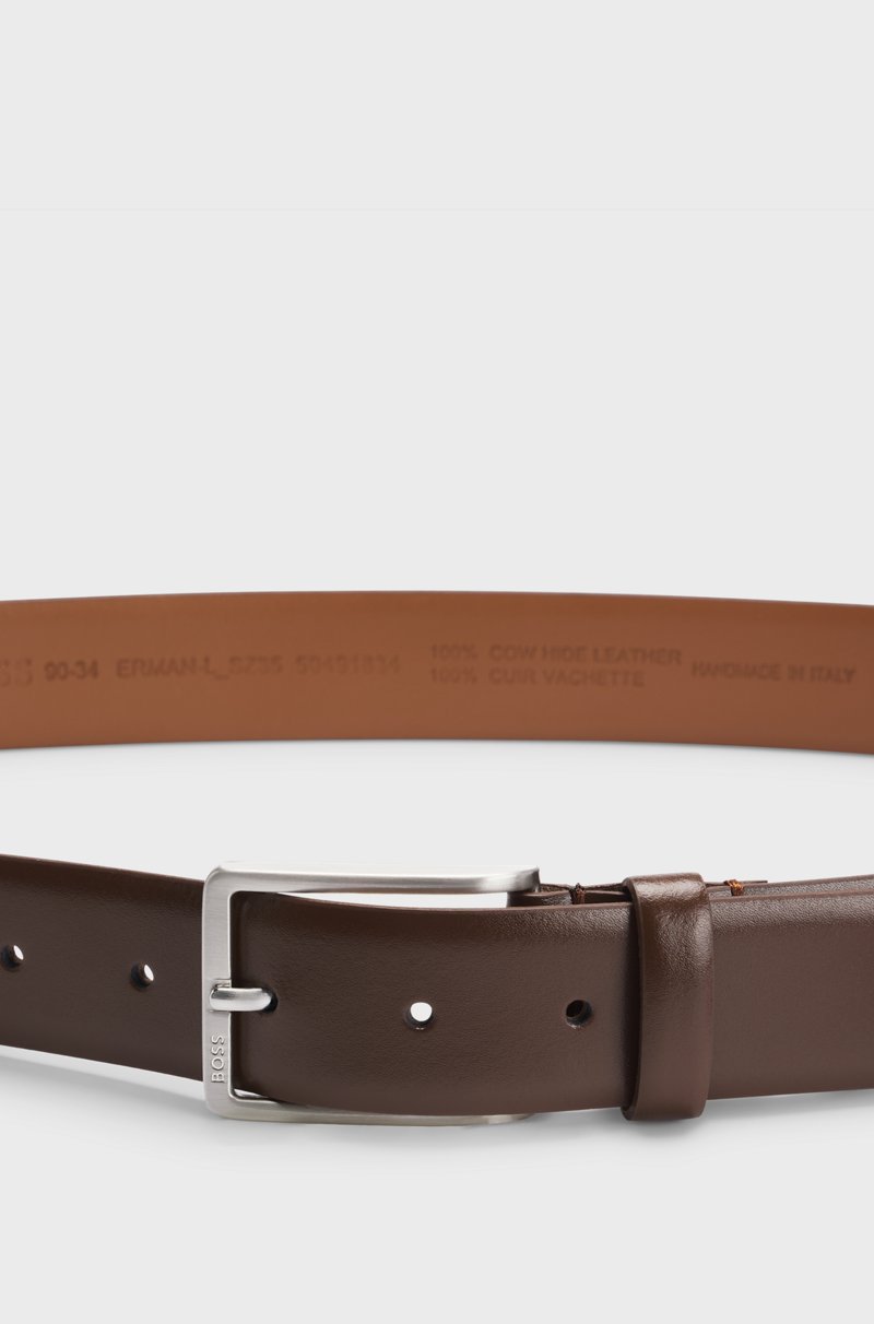 Hugo Boss Cinturón De Piel Italiana Con Logo Grabado En La Hebilla