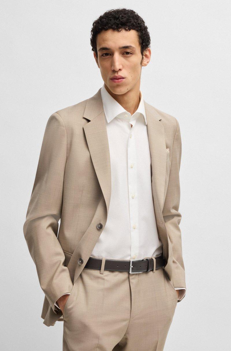 Hugo Boss Cinturón De Piel Italiana Con Logo Grabado En La Hebilla