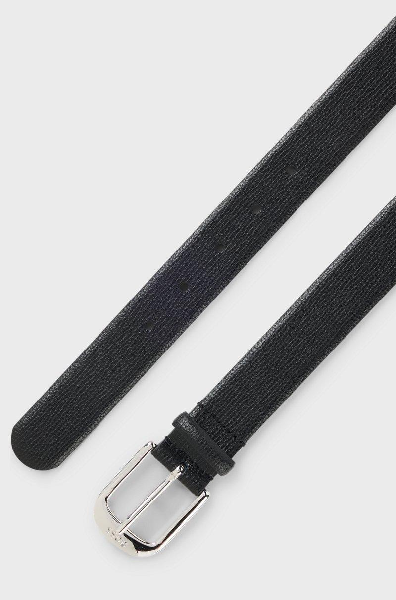 Hugo Boss Cinturón De Piel Italiana Granulada Y Hebilla Con Logo