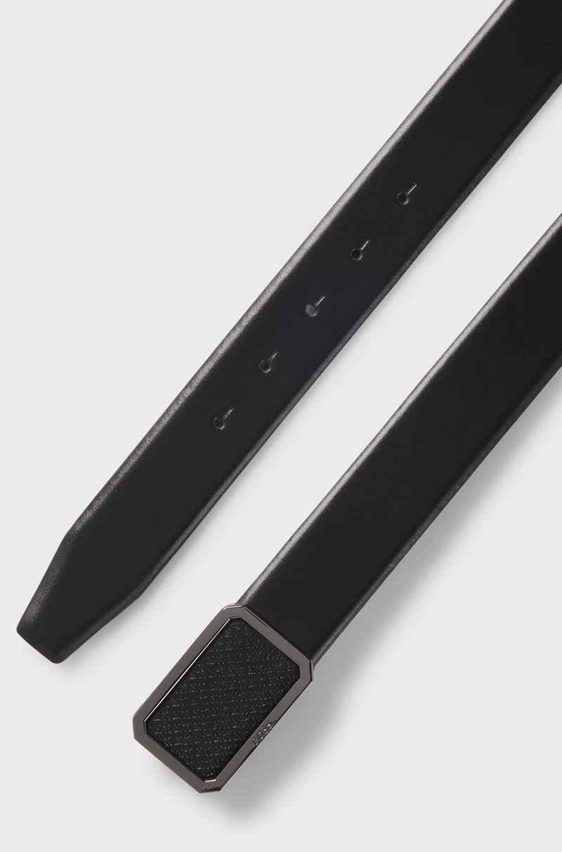 Hugo Boss Cinturón De Piel Italiana Y Hebilla De Placa Con Monograma