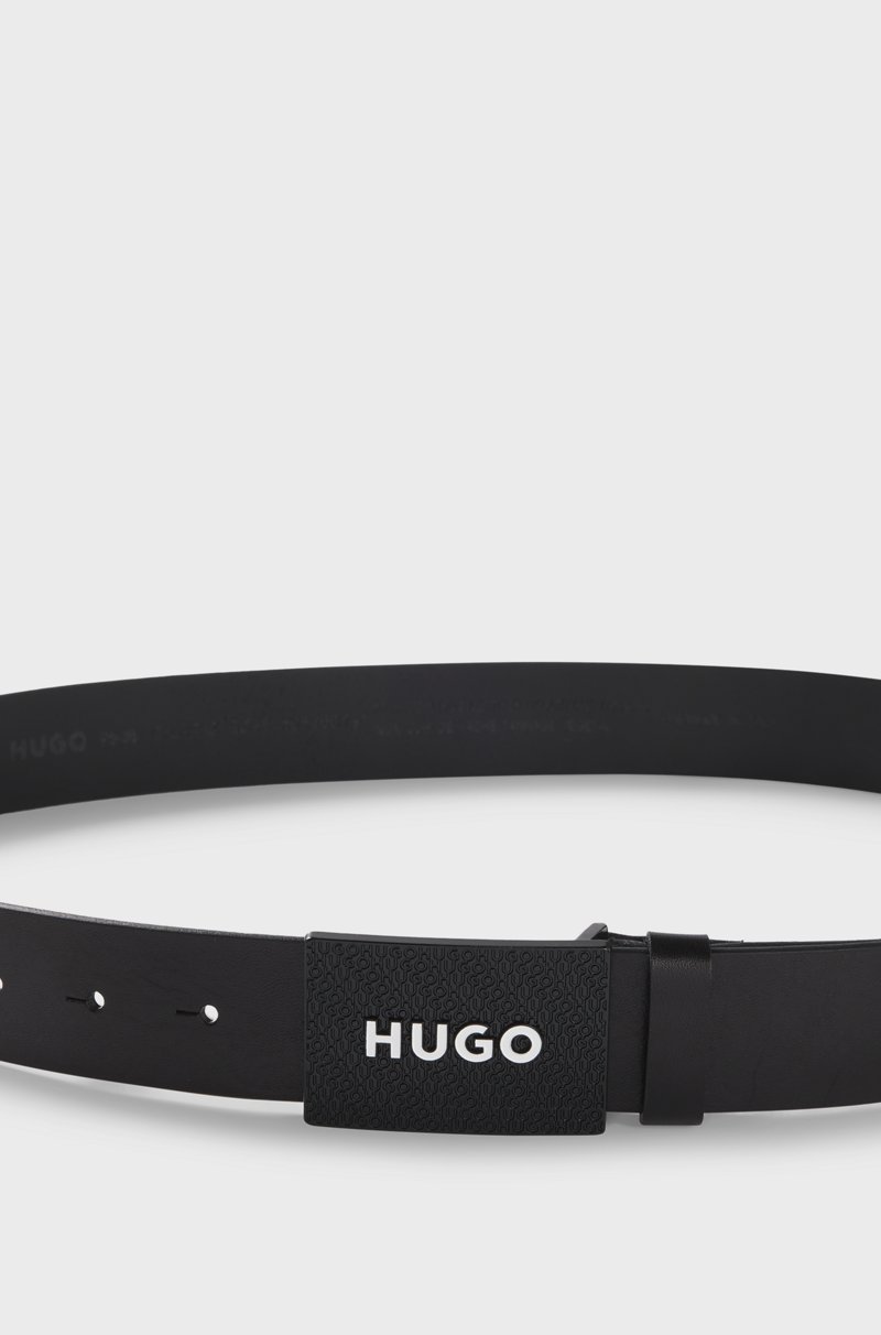 Hugo Boss Cinturón De Piel Mate Con Hebilla Con Placa Y Detalle De La Marca