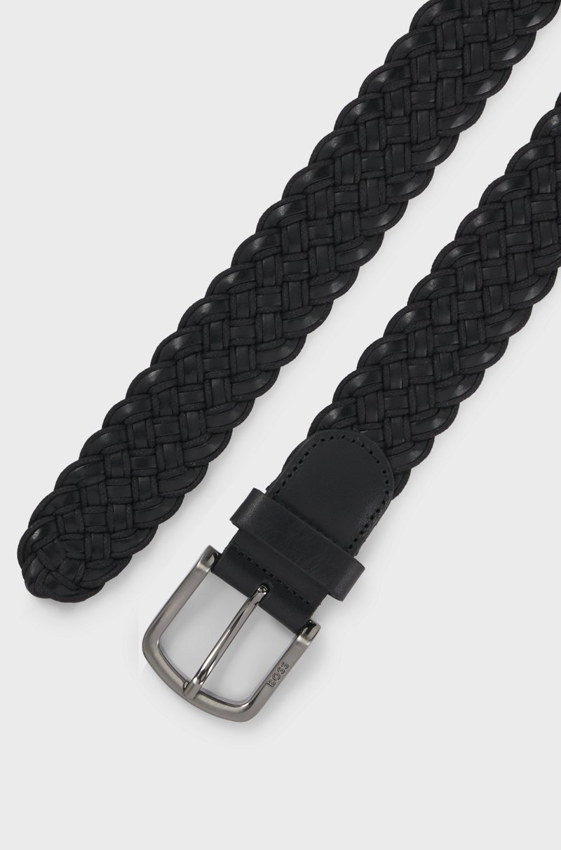 Hugo Boss Cinturón De Piel Trenzada Con Hebilla Con Logo