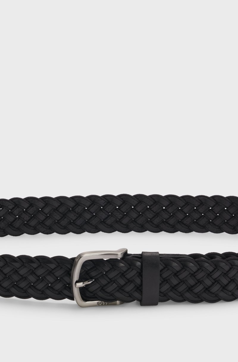 Hugo Boss Cinturón De Piel Trenzada Con Hebilla Con Logo