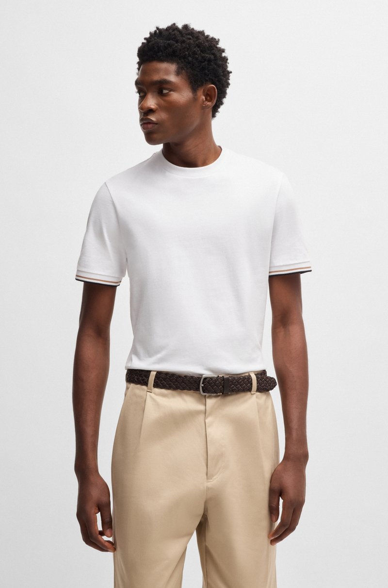 Hugo Boss Cinturón De Piel Trenzada Con Hebilla Con Logo