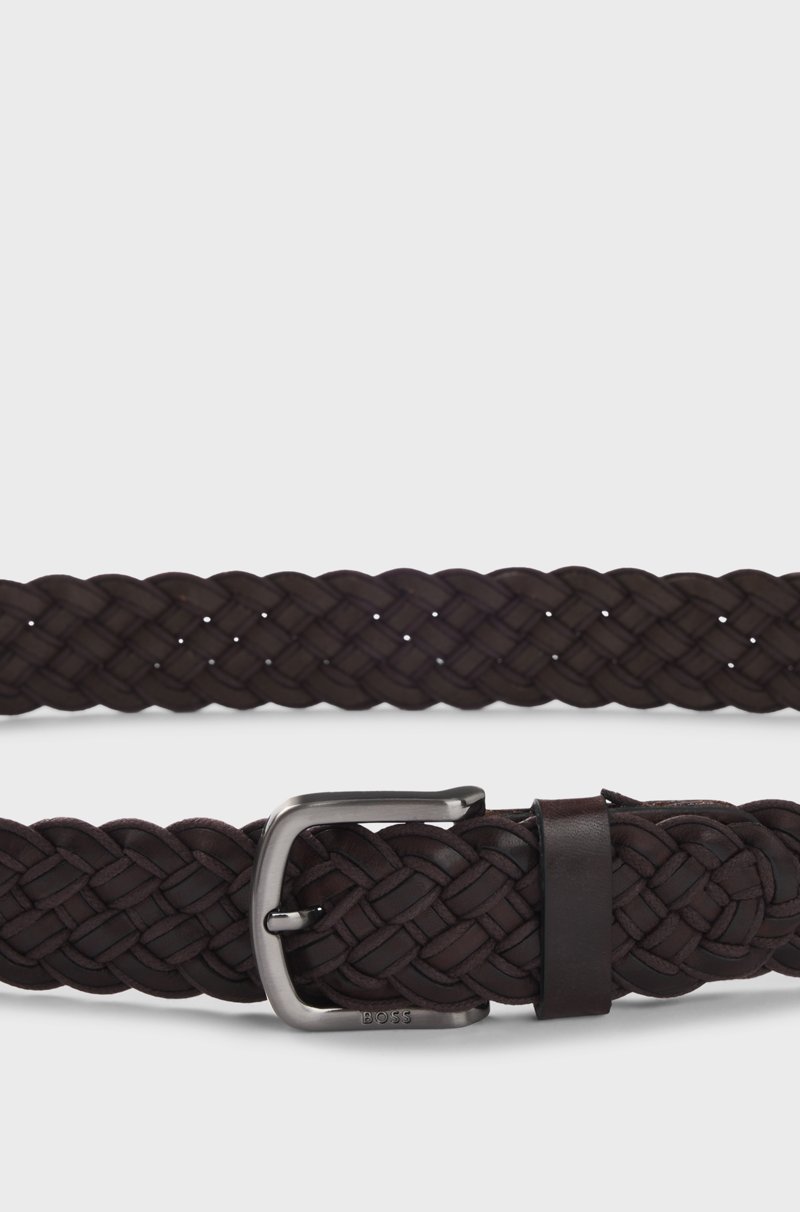 Hugo Boss Cinturón De Piel Trenzada Con Hebilla Con Logo