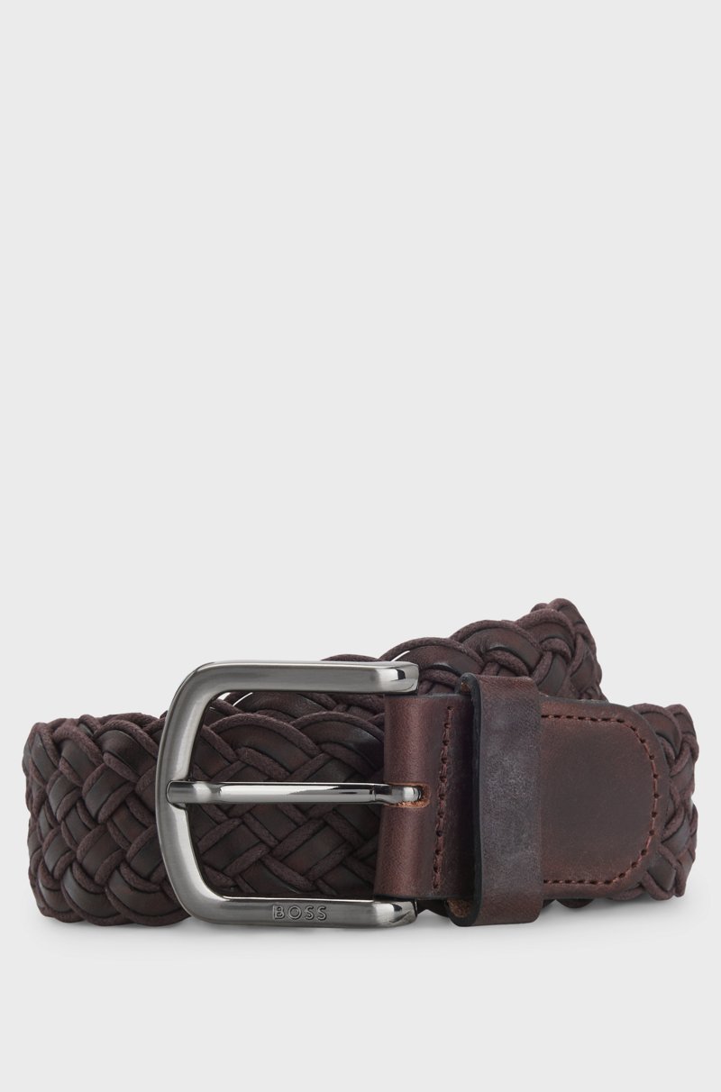 Hugo Boss Cinturón de piel trenzada con hebilla con logo