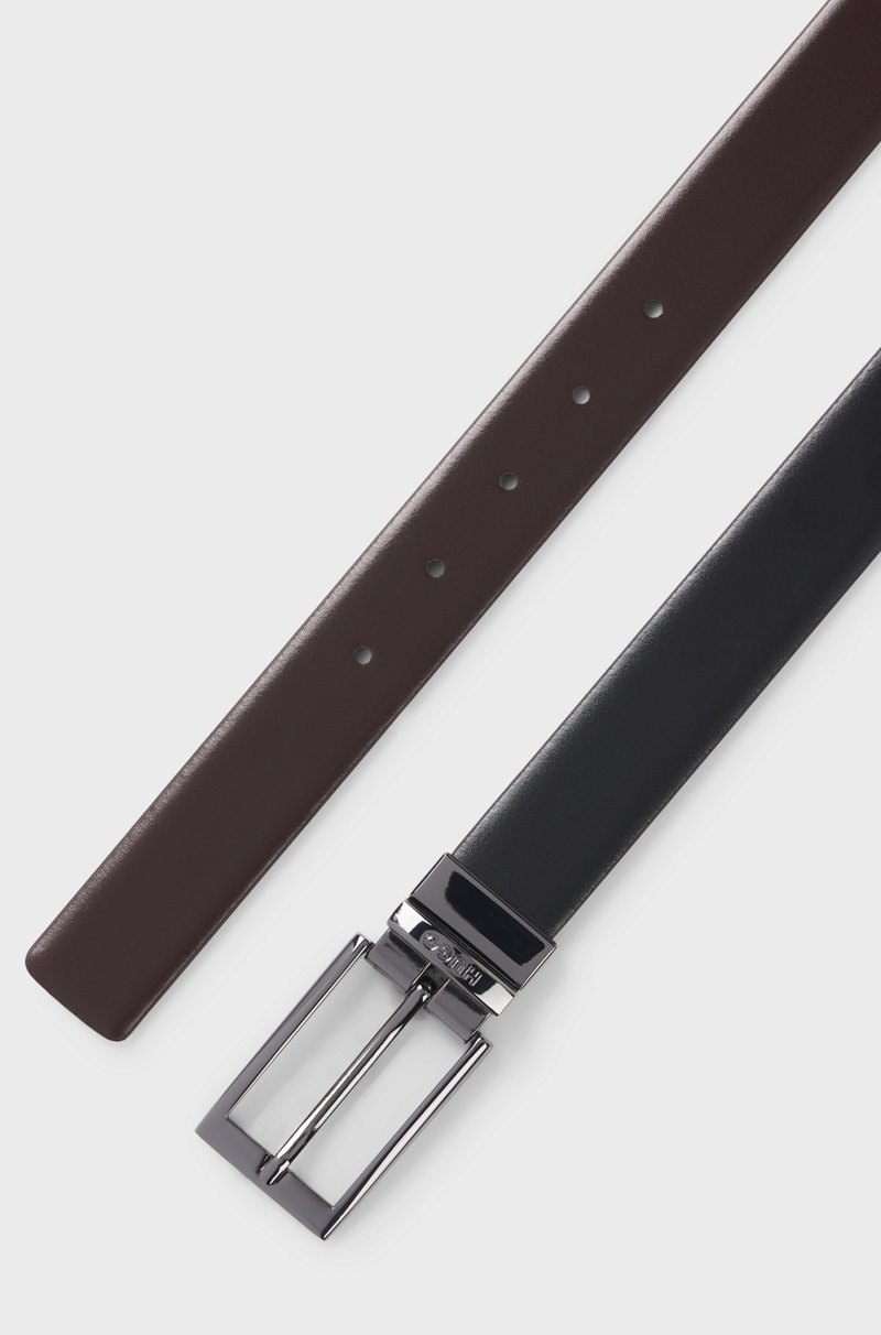 Hugo Boss Cinturón Reversible De Piel Con Trabilla De La Marca