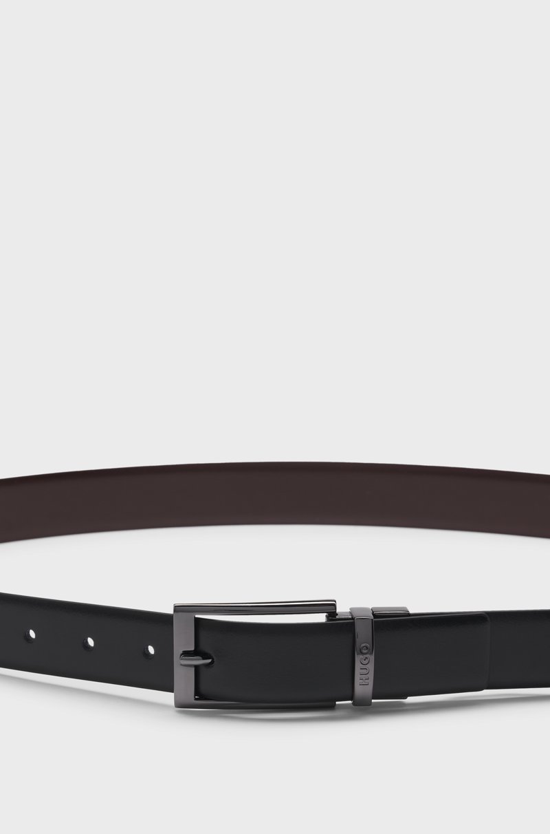 Hugo Boss Cinturón Reversible De Piel Con Trabilla De La Marca