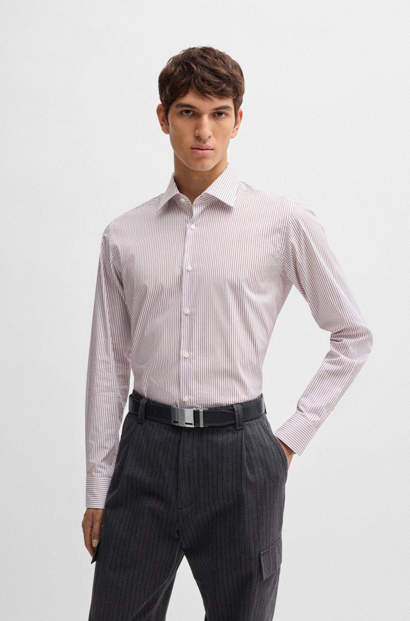 Hugo Boss Cinturón Reversible De Piel Italiana Con Detalle De La Marca En La Trabilla