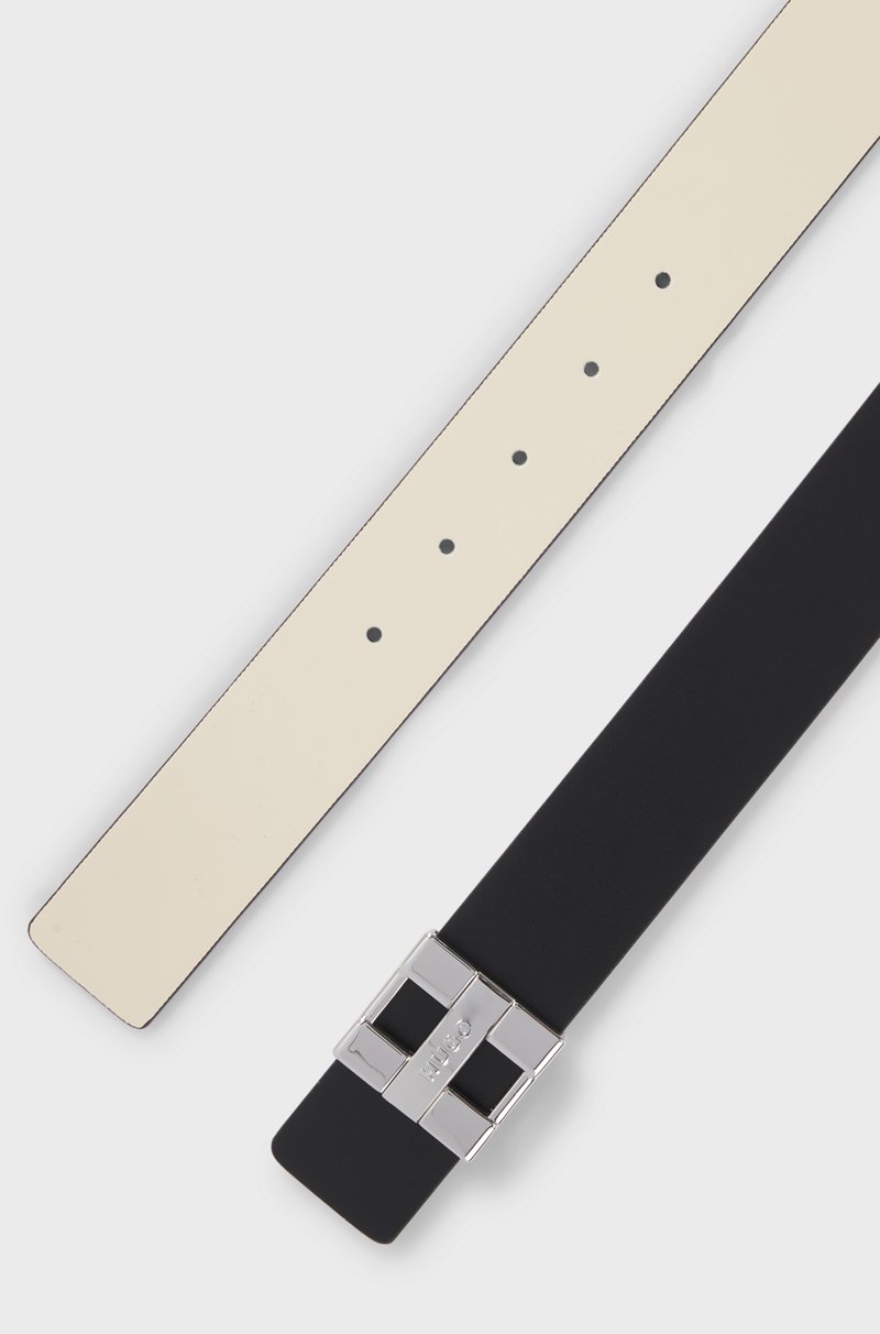 Hugo Boss Cinturón Reversible De Piel Italiana Con Hebilla Con Logo