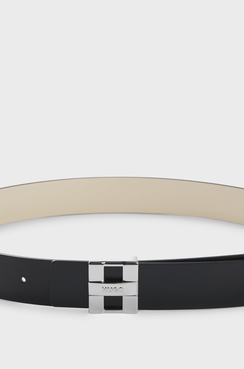 Hugo Boss Cinturón Reversible De Piel Italiana Con Hebilla Con Logo