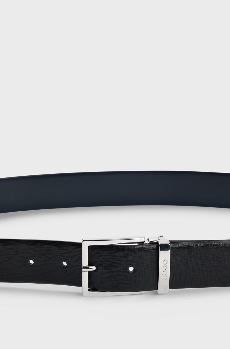 Hugo Boss Cinturón Reversible De Piel Italiana Con Hebilla Con Logo