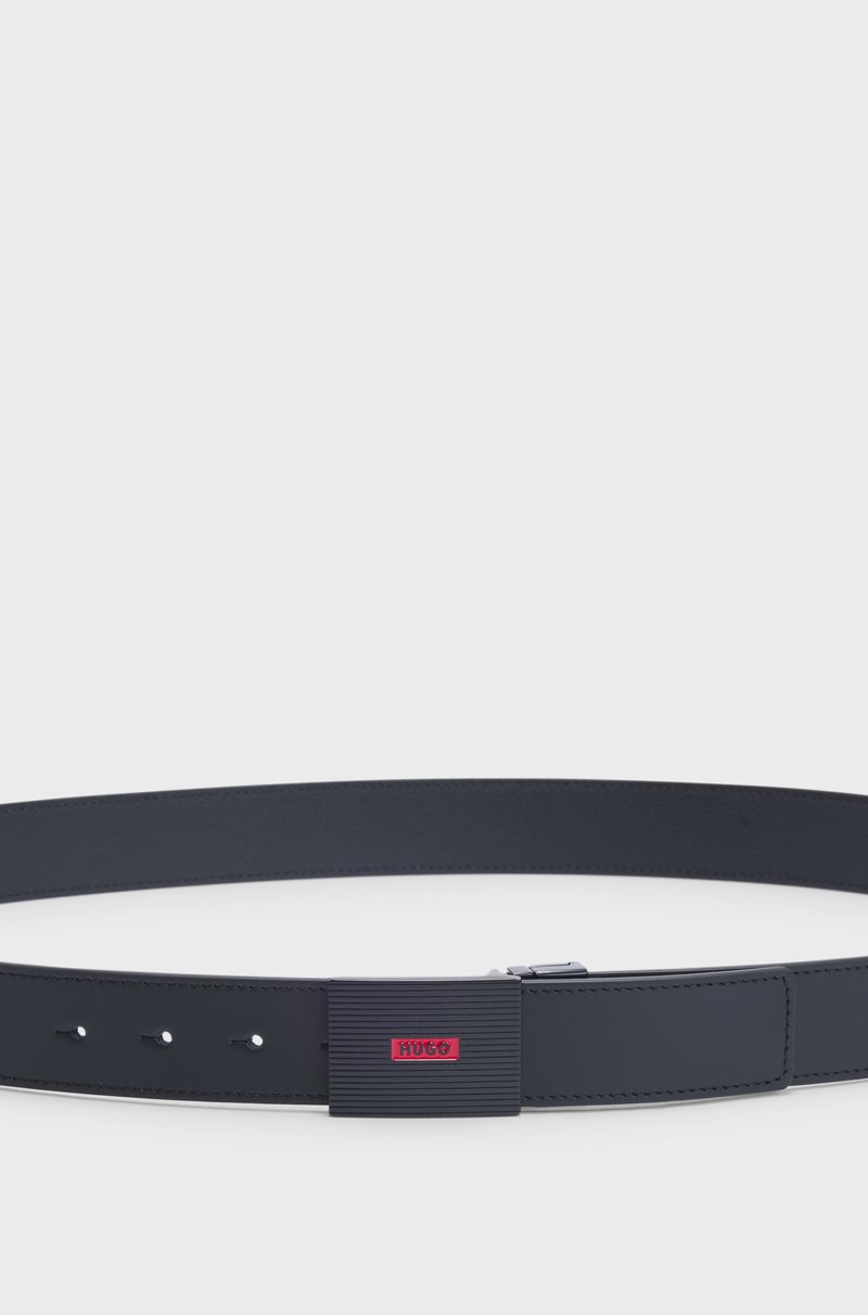 Hugo Boss Cinturón Reversible De Piel Italiana Con Una Hebilla Con Placa