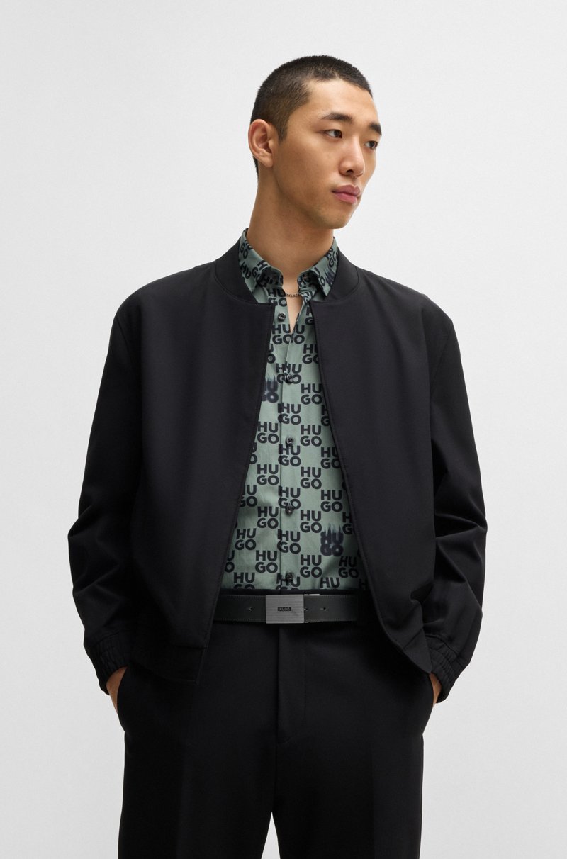 Hugo Boss Cinturón Reversible De Piel Italiana Con Una Hebilla Con Placa