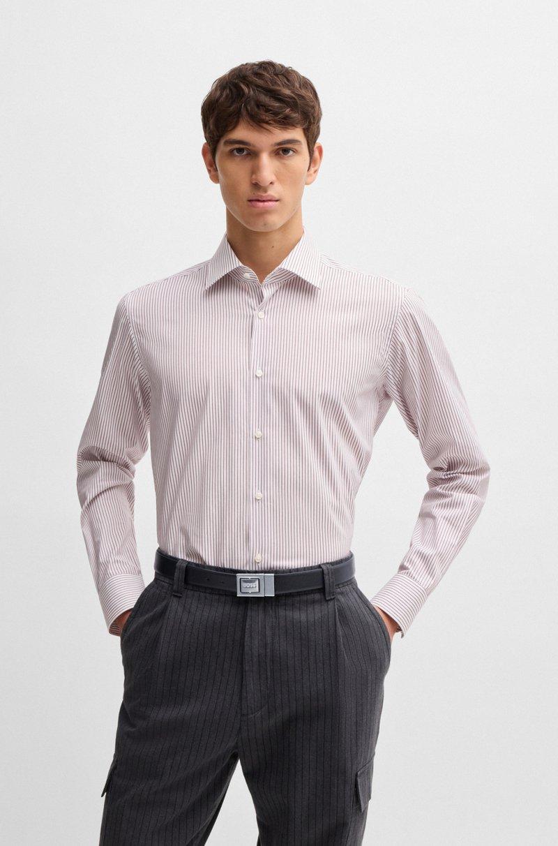 Hugo Boss Cinturón Reversible De Piel Lisa Con Estructura