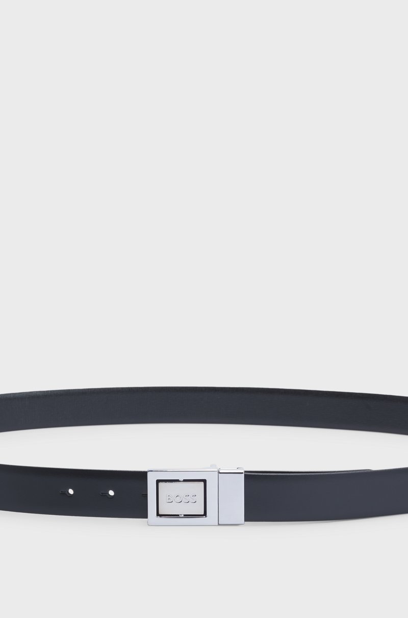 Hugo Boss Cinturón Reversible De Piel Lisa Con Estructura