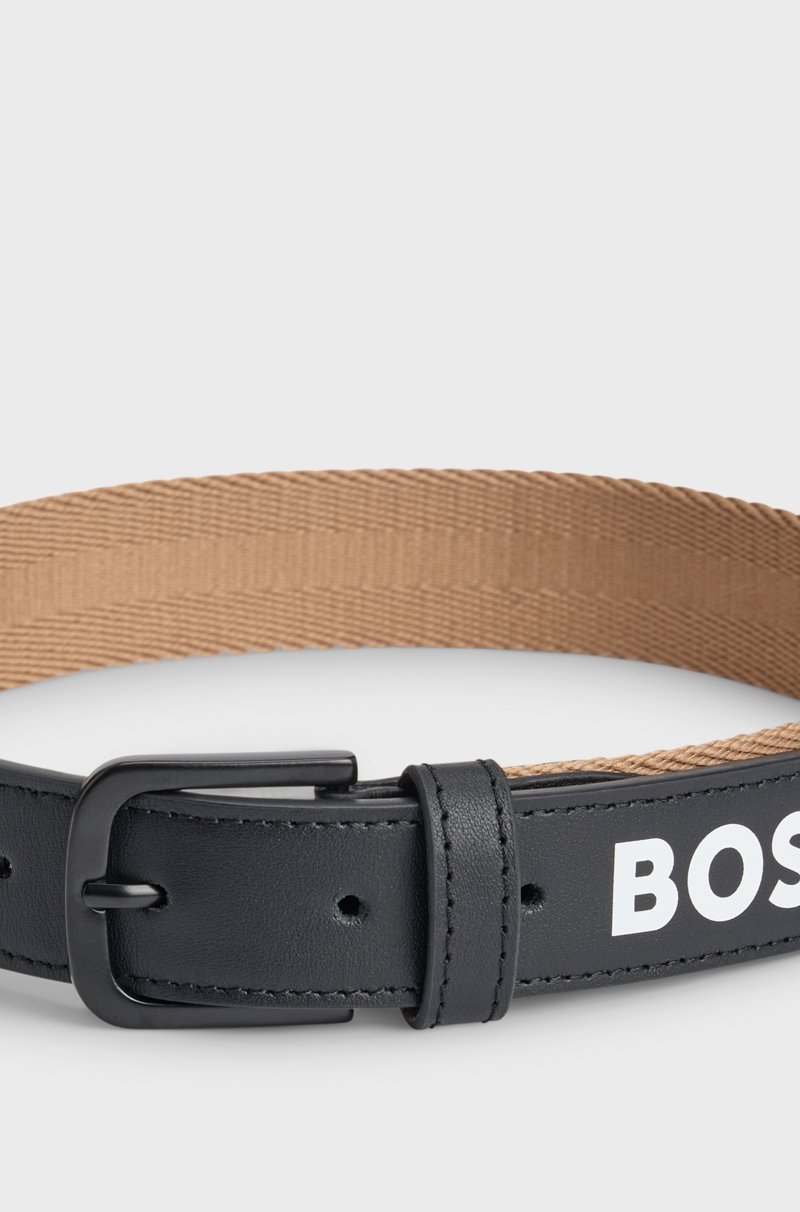 Hugo Boss Cinturón Reversible En Piel Lisa Y Con Textura Para Niños