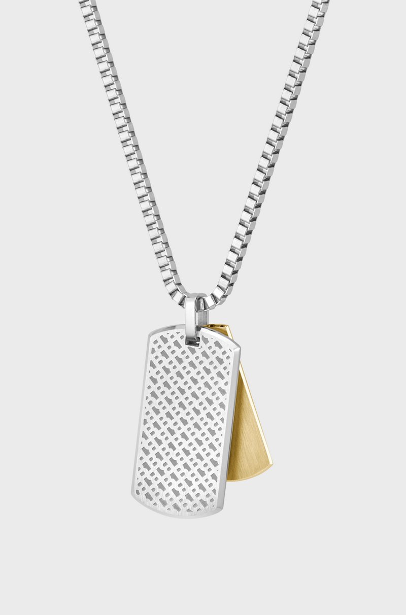 Hugo Boss Collar De Cadena Con Colgante Con Doble Etiqueta De La Marca