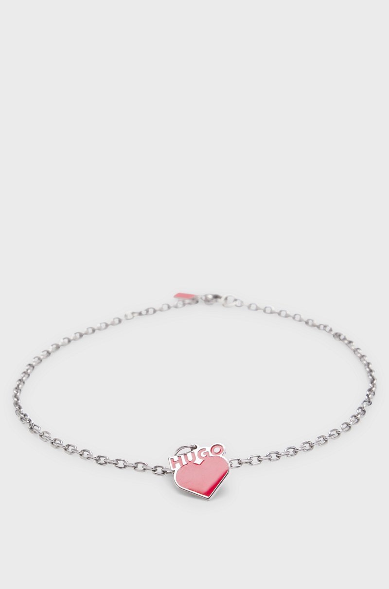 Hugo Boss Collar de cadena con colgante con forma de corazón y logo