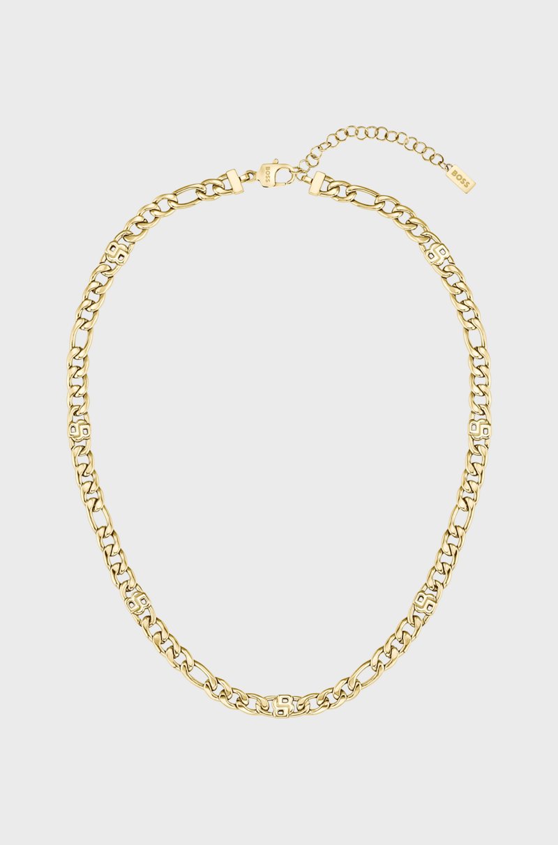 Hugo Boss Collar De Cadena Dorado Con Monogramas Double B