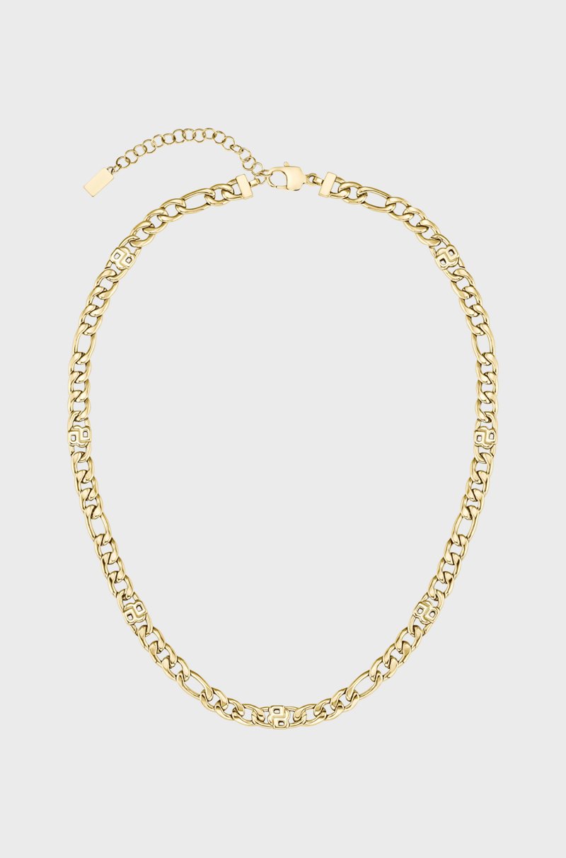 Hugo Boss Collar De Cadena Dorado Con Monogramas Double B