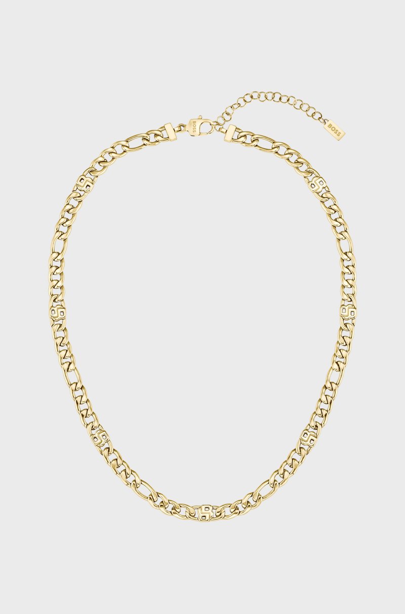 Hugo Boss Collar de cadena dorado con monogramas Double B