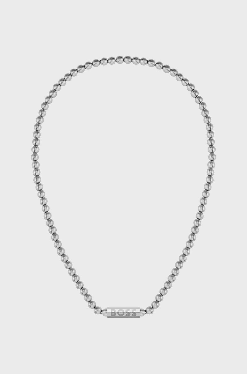 Hugo Boss Collar De Cuentas En Acero Inoxidable Cepillado Con Cierre Octogonal